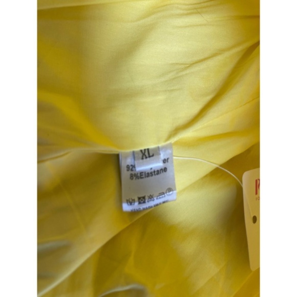 Marthea Yellow Mesh Draped Corset Top Ruched Boned Sleeveless XL NEW - Picture 7 of 16